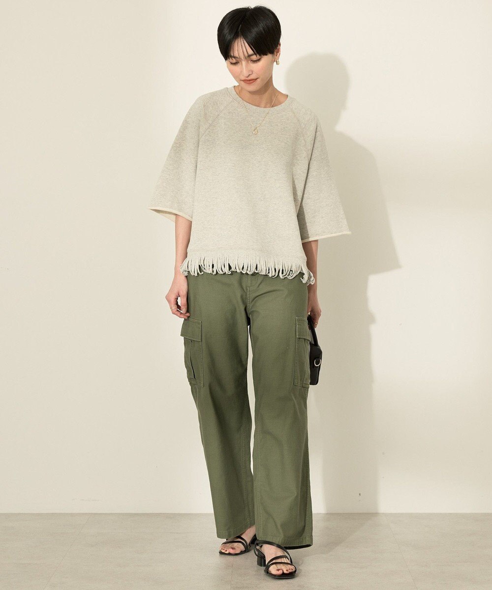 AMERICAN HOLIC フリンジ5分袖ラグランスウェット 