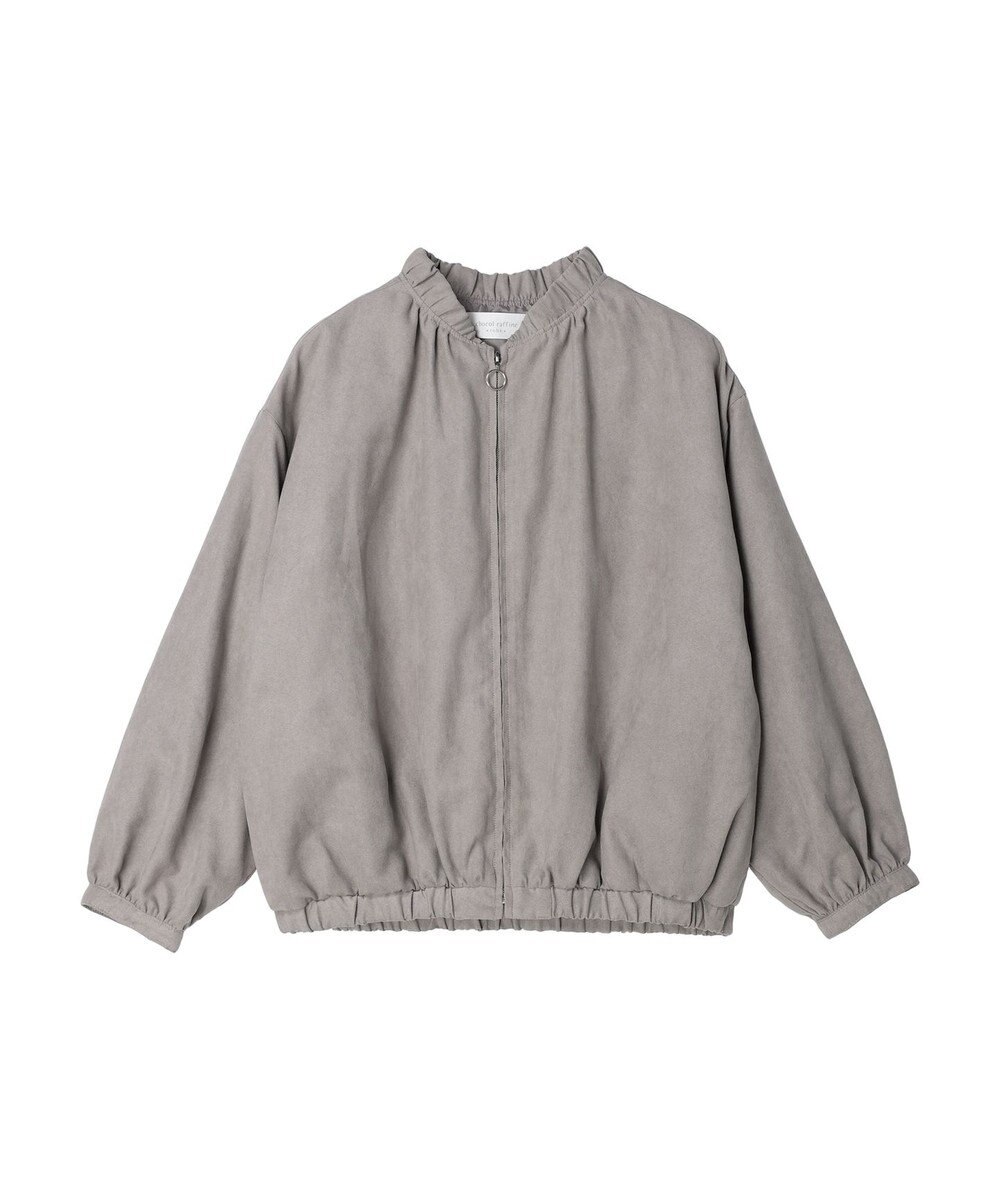 Green Parks スウェード調ギャザーブルゾン 