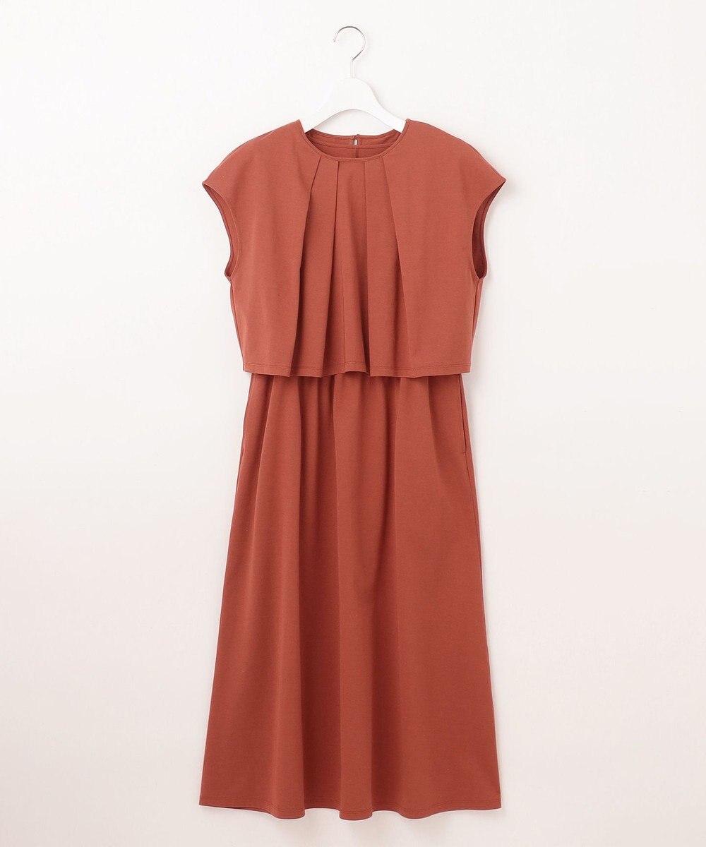 23区 【洗える】ドライコットンジャージー レイヤードワンピース 