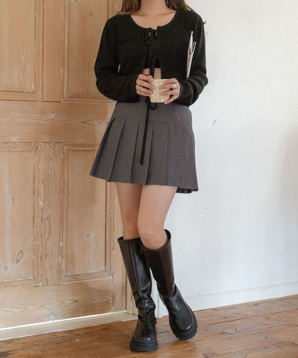 WEGO リボンリブカーディガン 