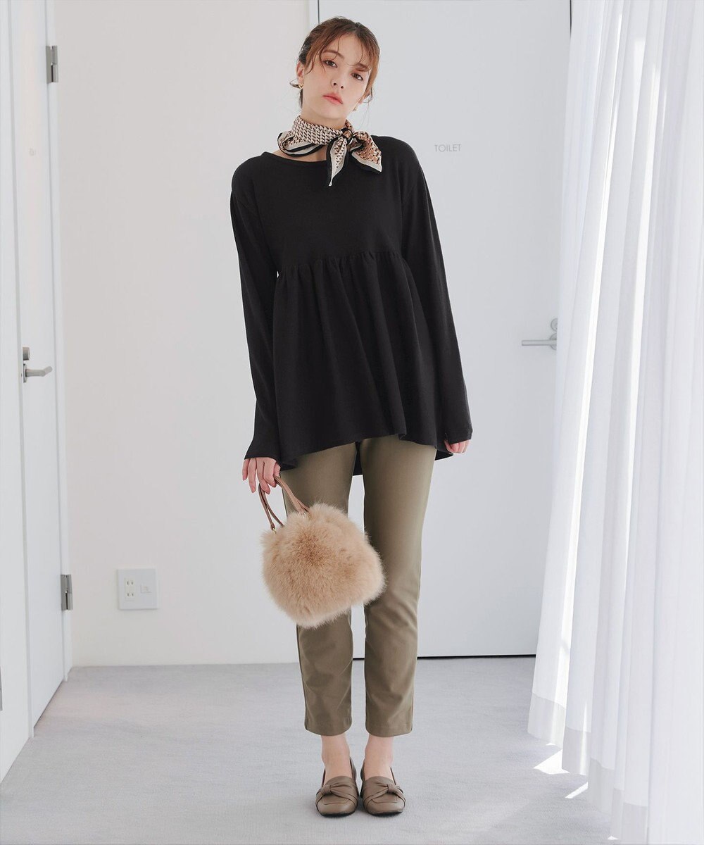 Tiaclasse 【洗える】ギャザーフレアニットチュニック 