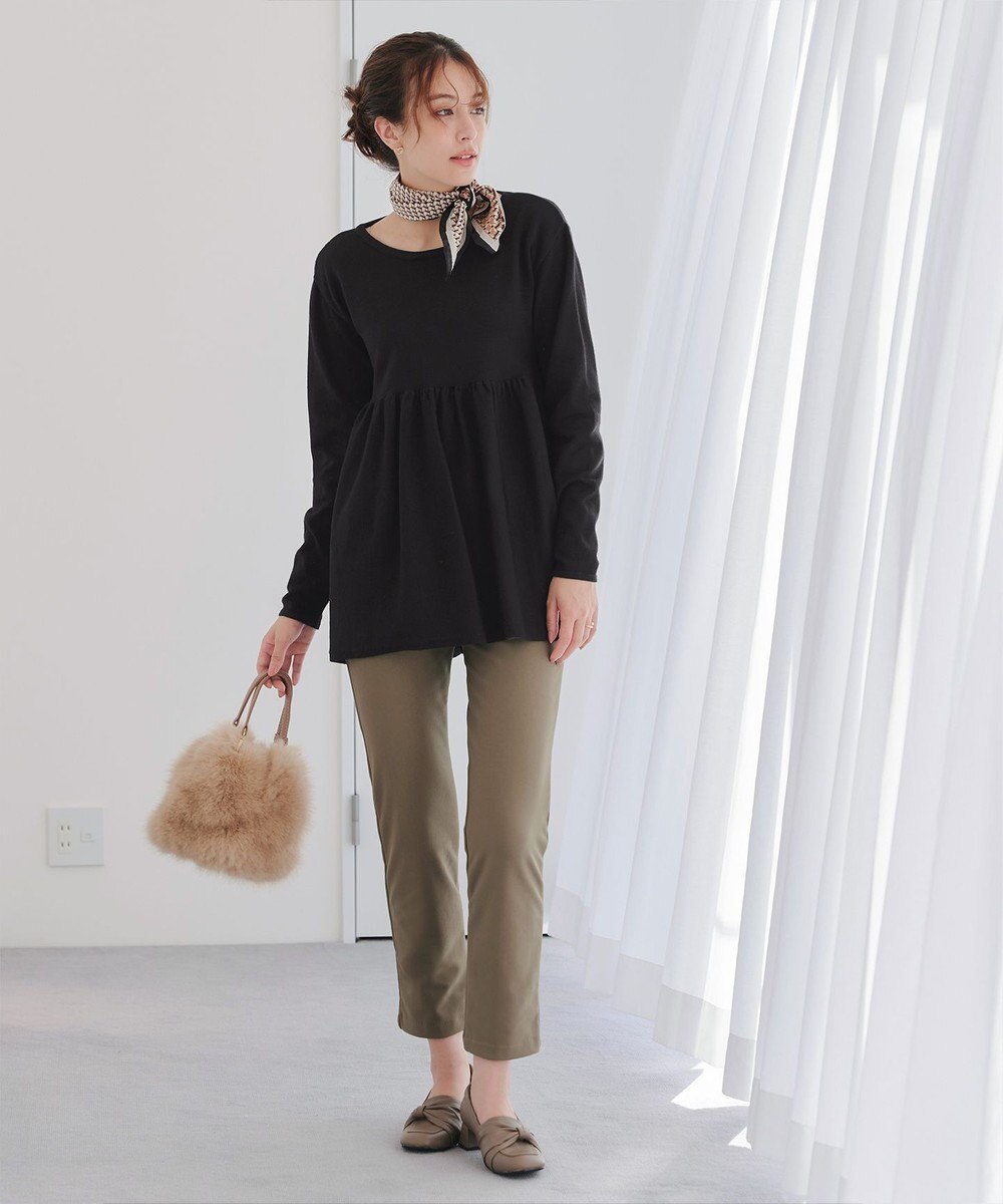 Tiaclasse 【洗える】ギャザーフレアニットチュニック 