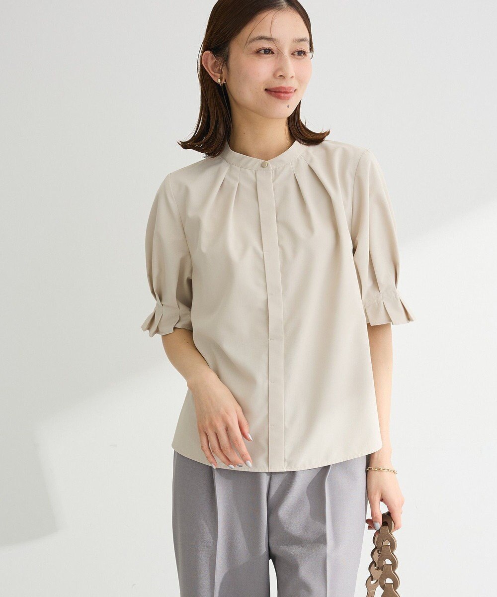 Green Parks タックショートスリーブブラウス 