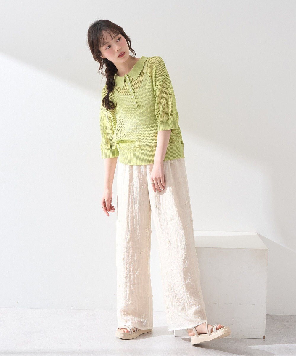 earth music&ecology メッシュポロニットプルオーバー 