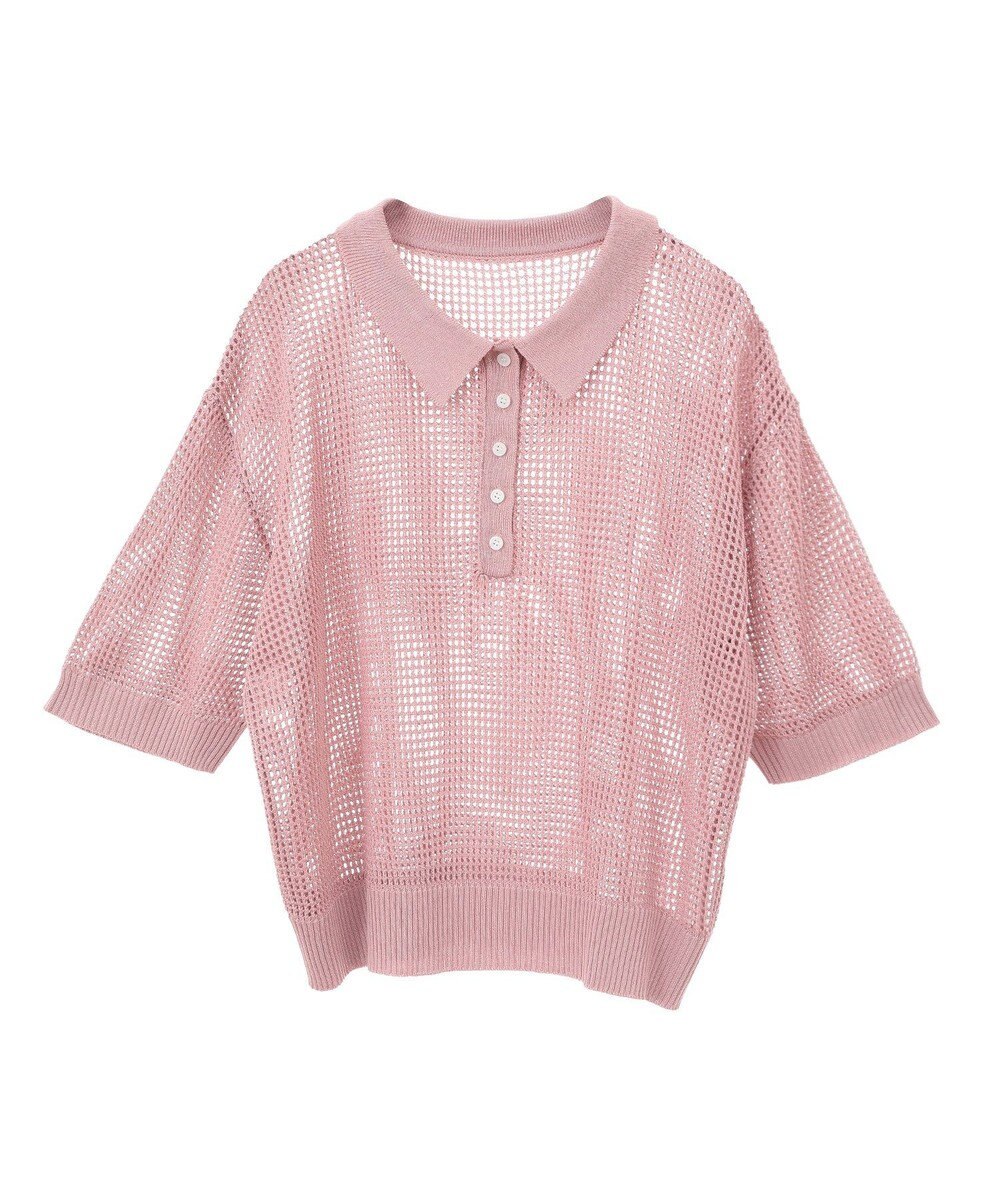 earth music&ecology メッシュポロニットプルオーバー 