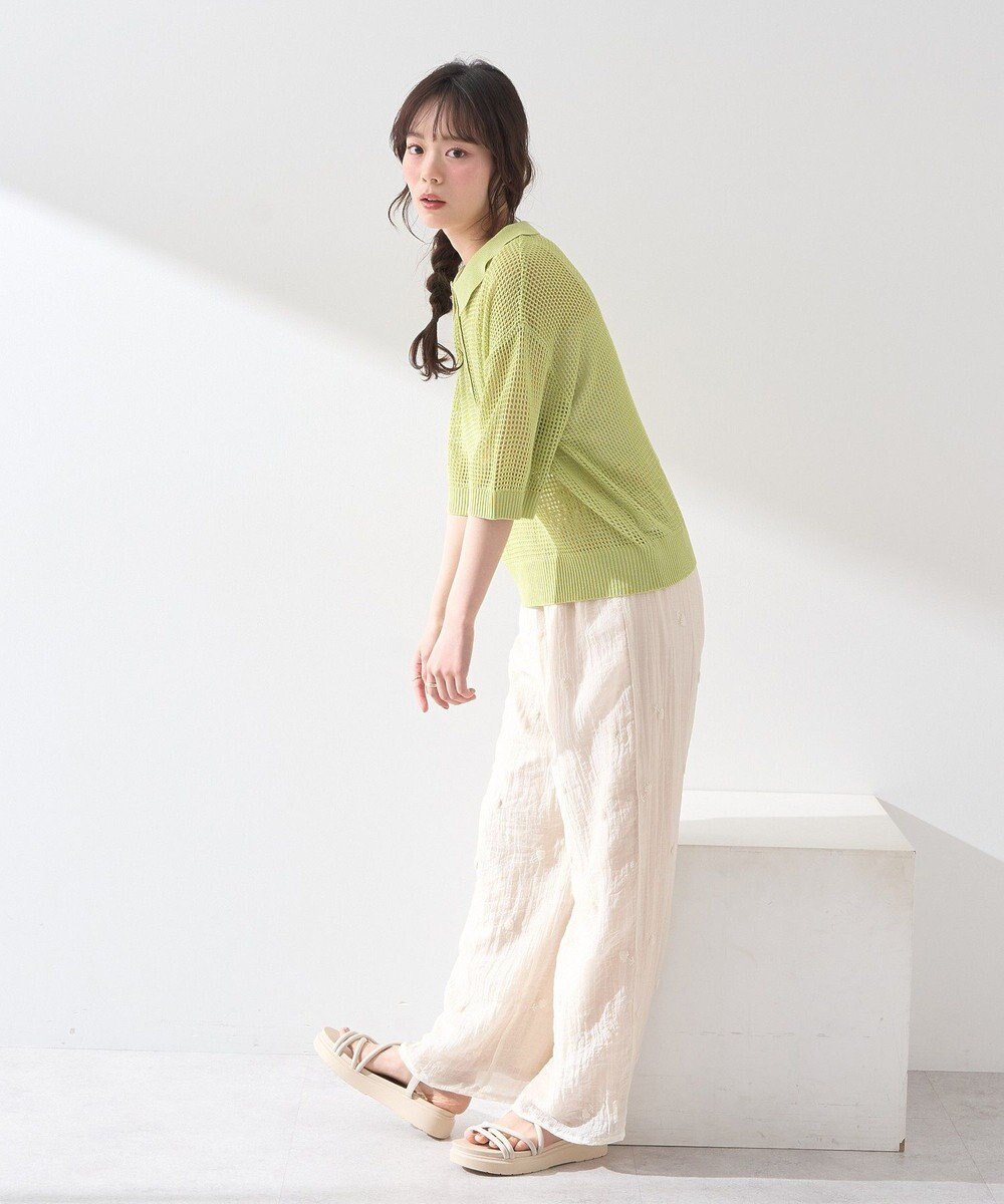 earth music&ecology メッシュポロニットプルオーバー 