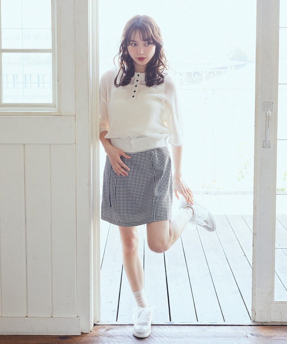 earth music&ecology メッシュポロニットプルオーバー 