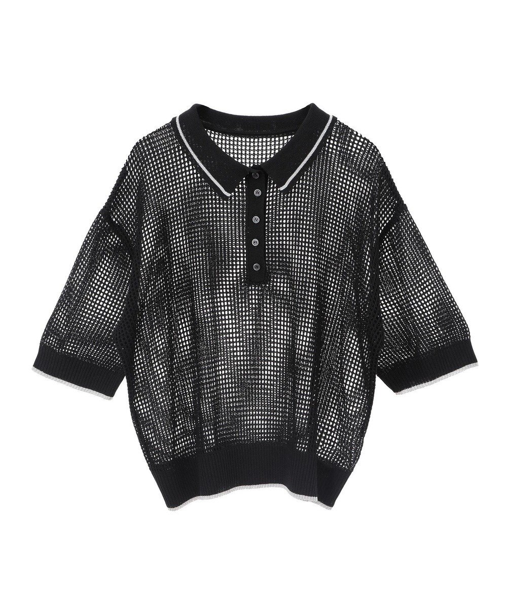 earth music&ecology メッシュポロニットプルオーバー 