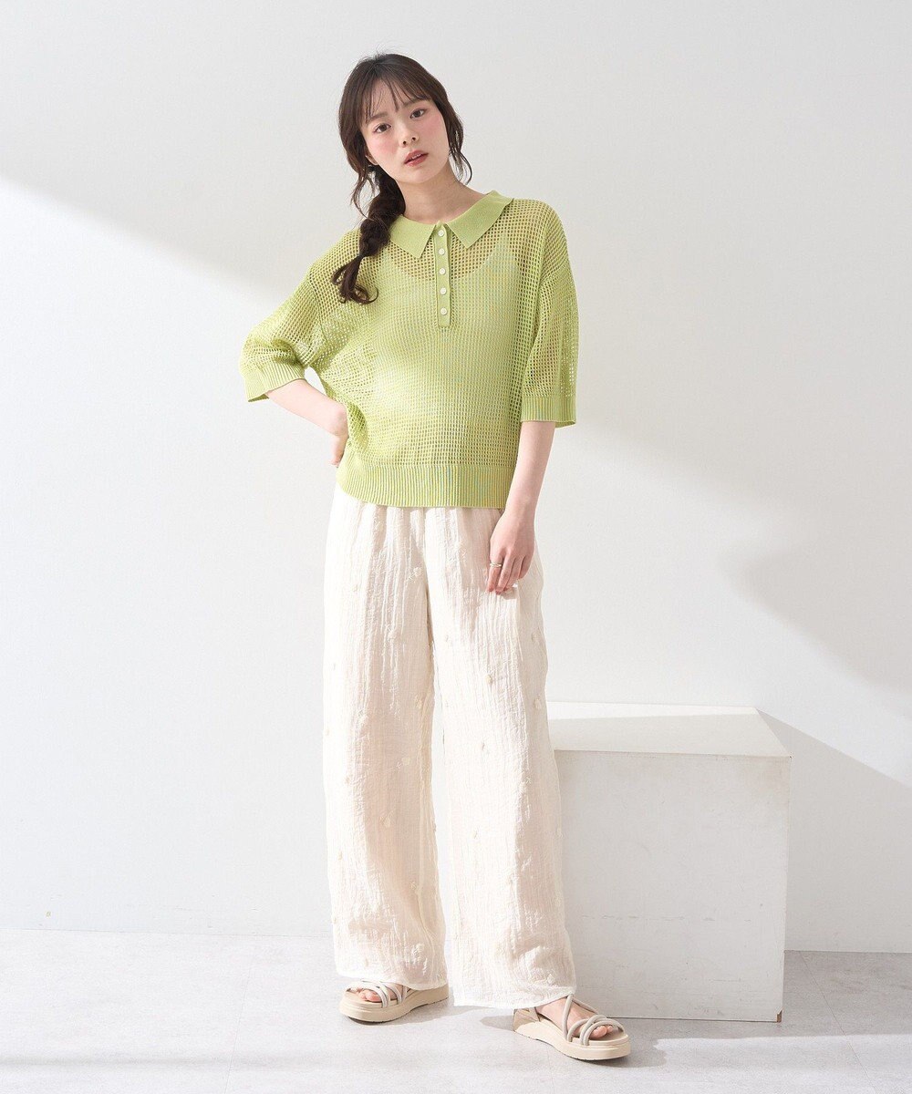 earth music&ecology メッシュポロニットプルオーバー 