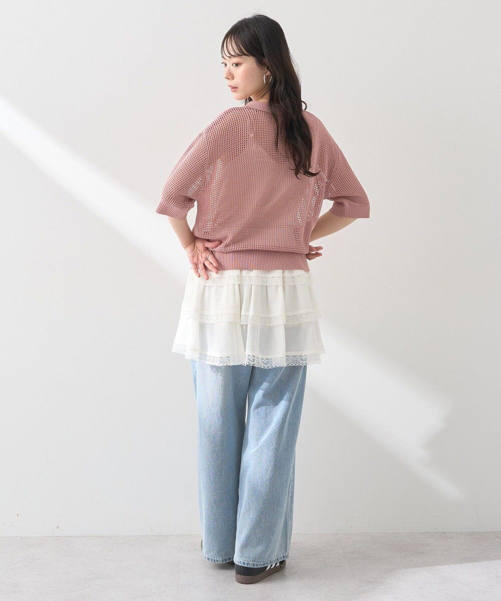 earth music&ecology メッシュポロニットプルオーバー 