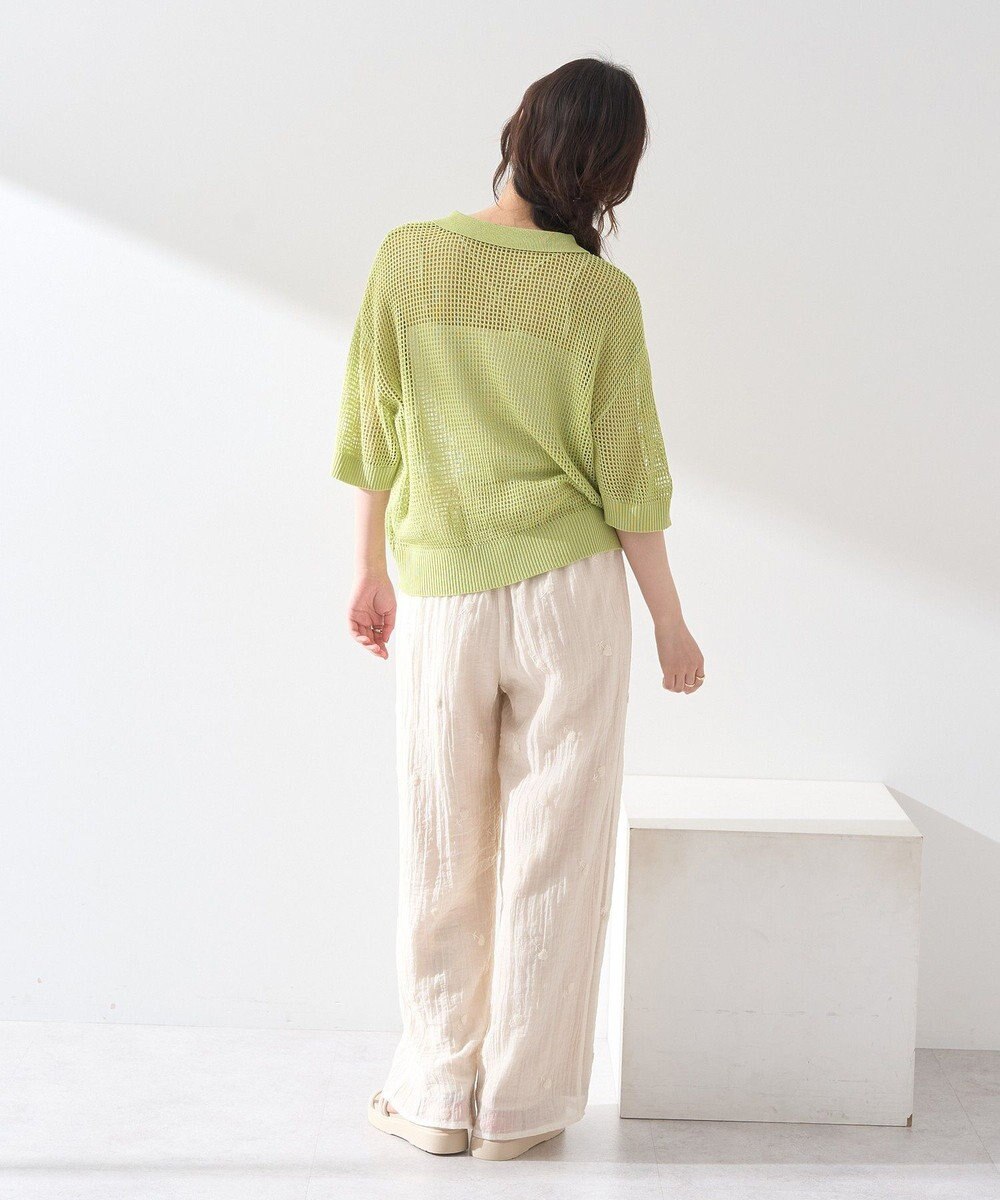 earth music&ecology メッシュポロニットプルオーバー 