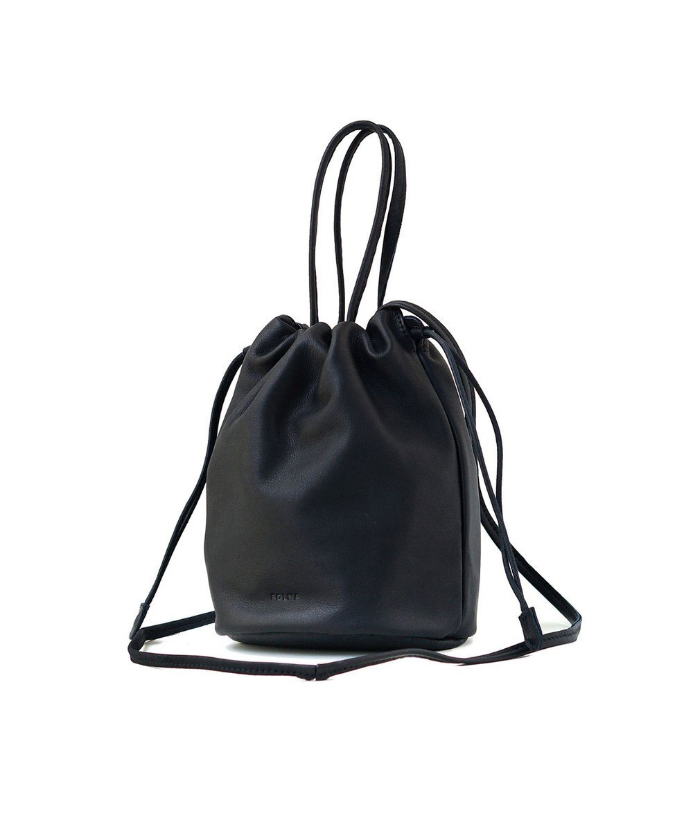 FOLNA RD ソフトレザー2WAY巾着ショルダーバッグ 