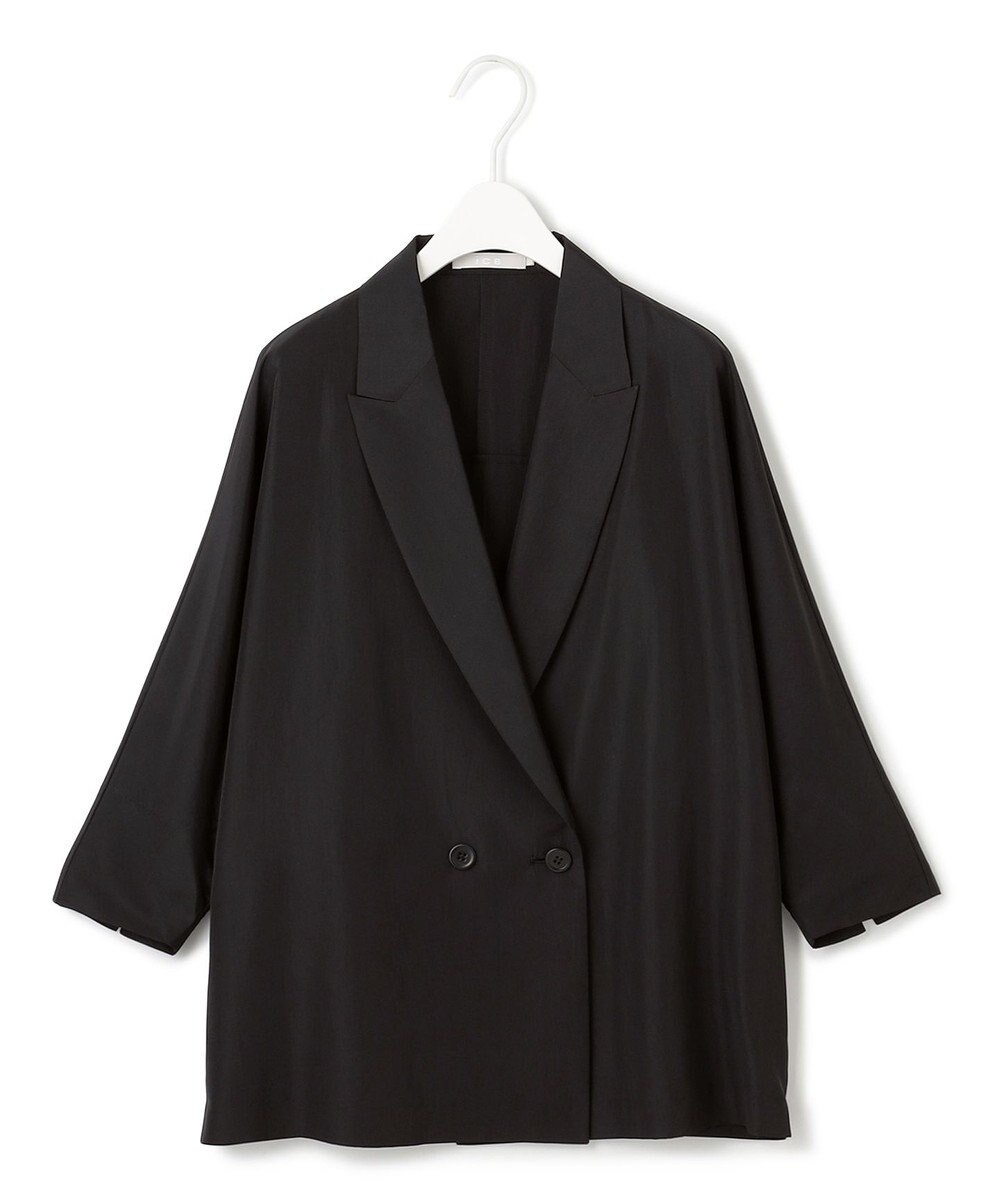 ICB 【接触冷感・UVケア・速乾・洗える】シルクエステルタフタ ブラウスジャケット 