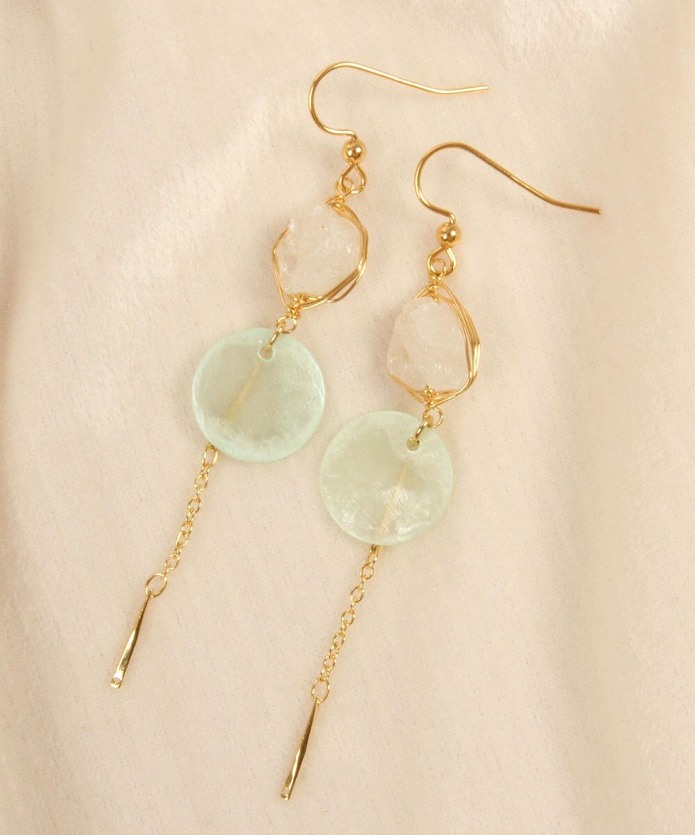 春のパステルカラー K14gf クリスタル グリーンシェルピアス Wythe Charmファッション通販 公式通販 オンワード クローゼット