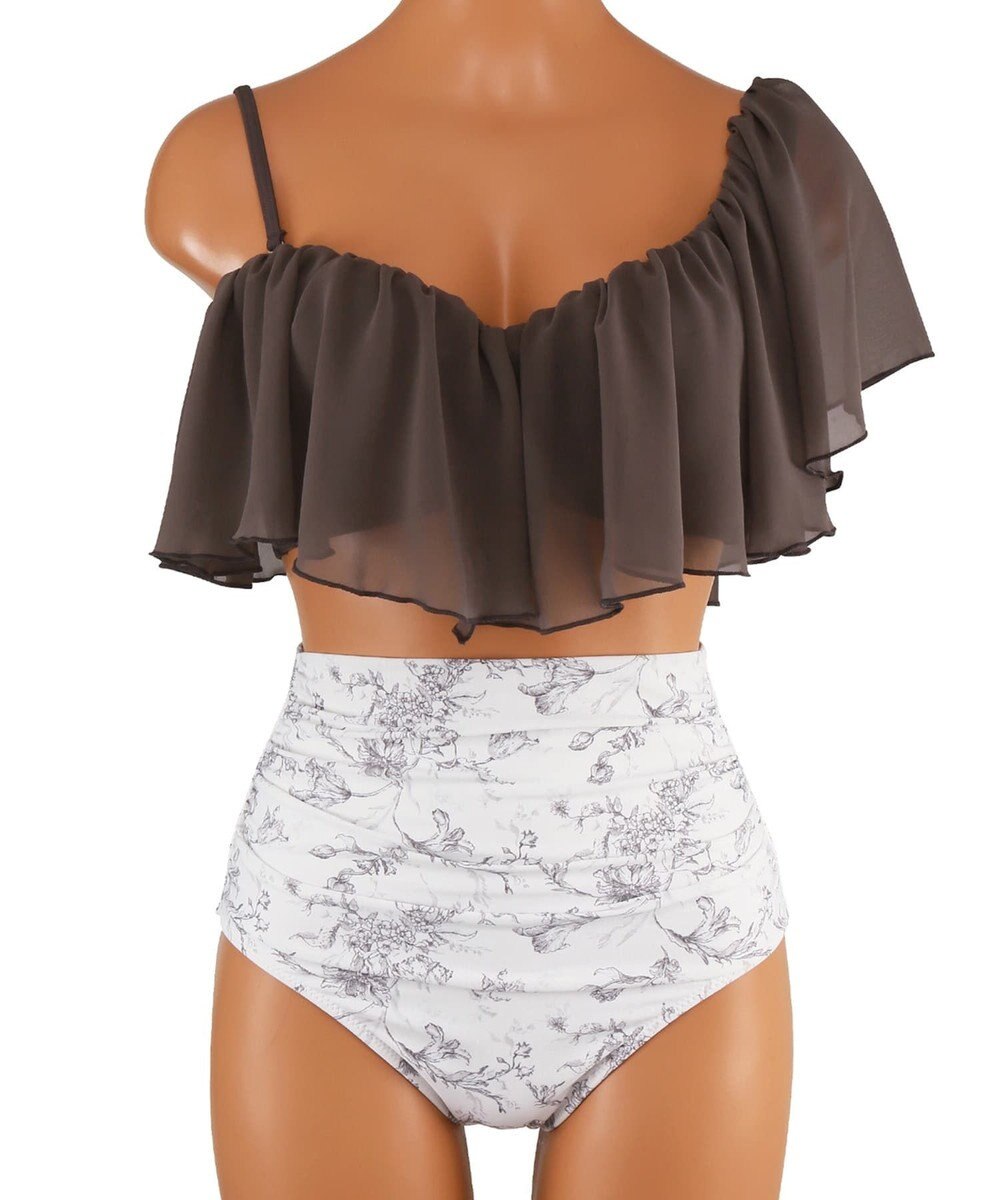 San-ai Resort（三愛水着楽園） 【2025年新作】軽い着け心地でしっかり盛れる【楽盛り水着】　ワンショルフリルワイヤービキニ　9M【San-ai Resort（サンアイリゾート）】 