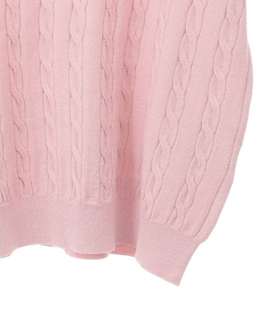 Green Parks チャーミーキティ／衿付き半袖ケーブルニット 