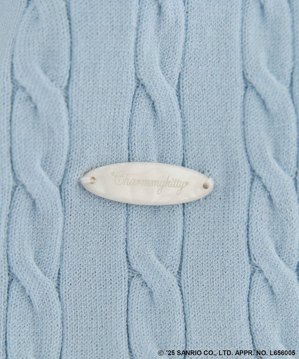 Green Parks チャーミーキティ／衿付き半袖ケーブルニット 