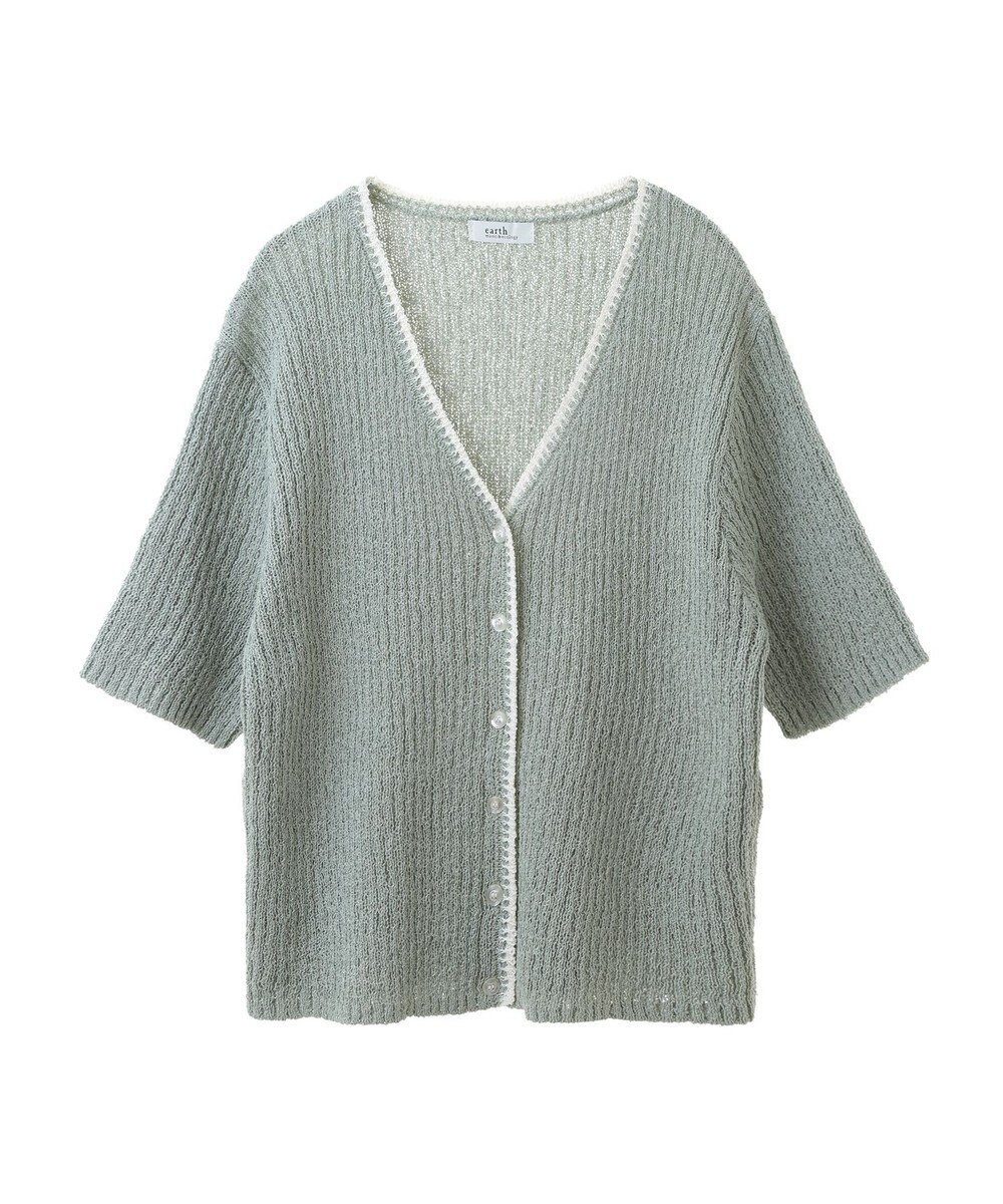 earth music&ecology バイカラーＶネックカーディガン 