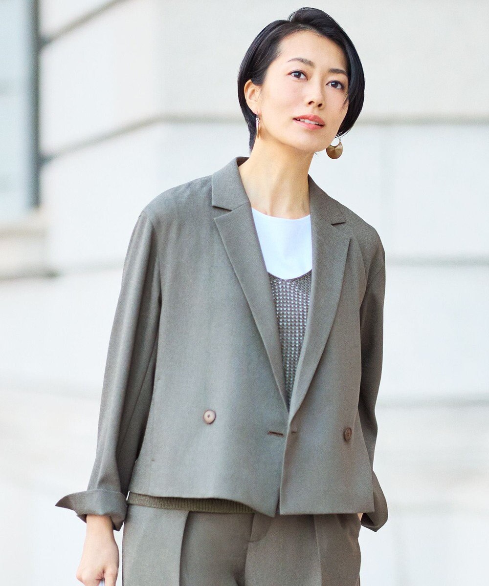 自由区 【カタログ掲載・人気素材・セットアップ対応】リネンライクシンセティックショート ジャケット 