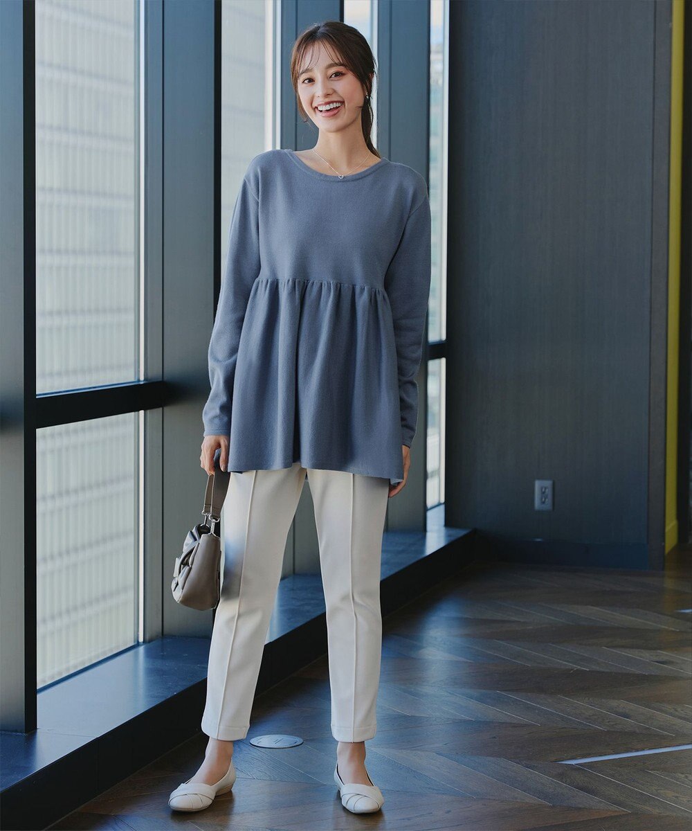 Tiaclasse 【洗える】ギャザーフレアニットチュニック 