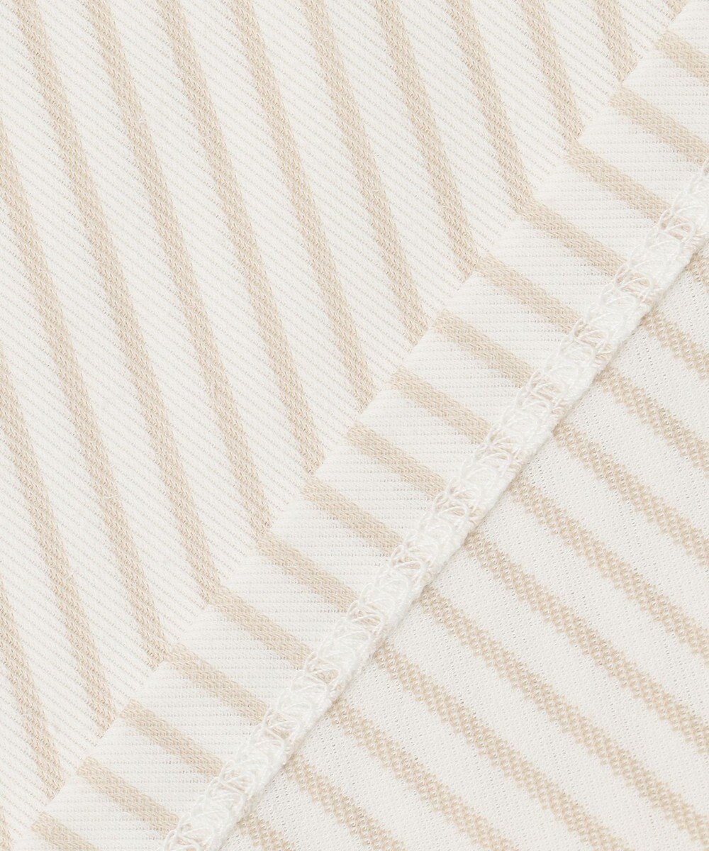 自由区 【接触冷感・UVカット・洗える】ストライプコットンハイゲージフレアスリーブ カットソー 