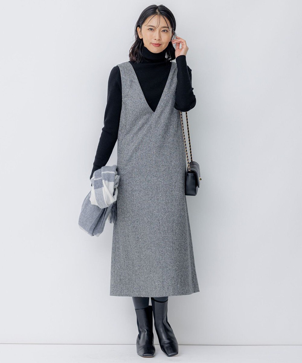 23区 シルクネップツイード ジャンパースカート 