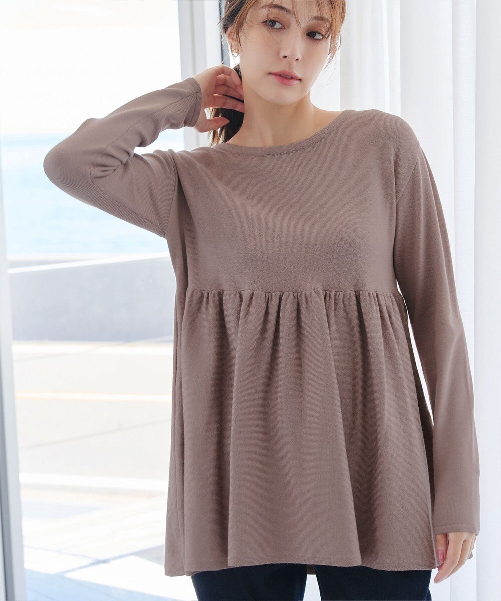 Tiaclasse 【洗える】ギャザーフレアニットチュニック 