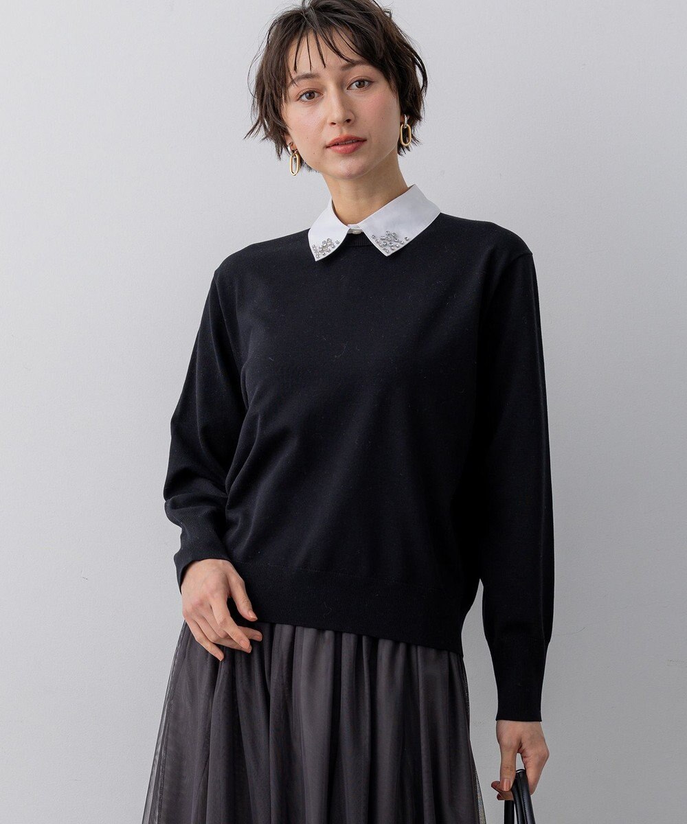 23区 【先行予約/WEB&一部店舗限定】ビジューデザイン 2WAY ニット 