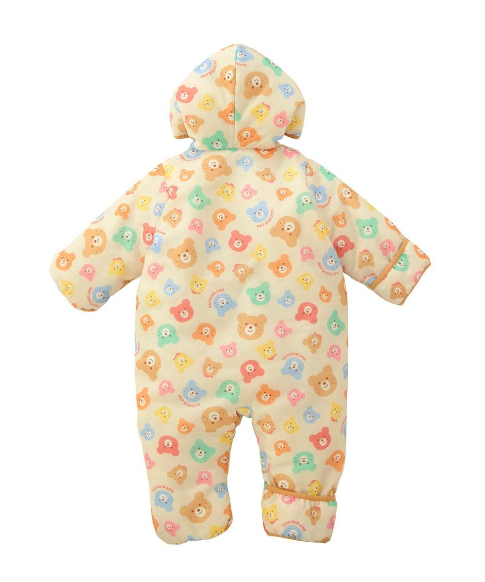 MIKI HOUSE HOT BISCUITS 【70-100cm】 カラフルビーンズ 総柄中綿ジャンプスーツ 