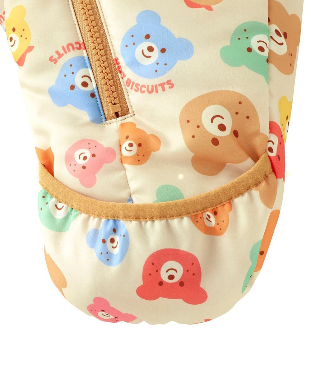 MIKI HOUSE HOT BISCUITS 【70-100cm】 カラフルビーンズ 総柄中綿ジャンプスーツ 