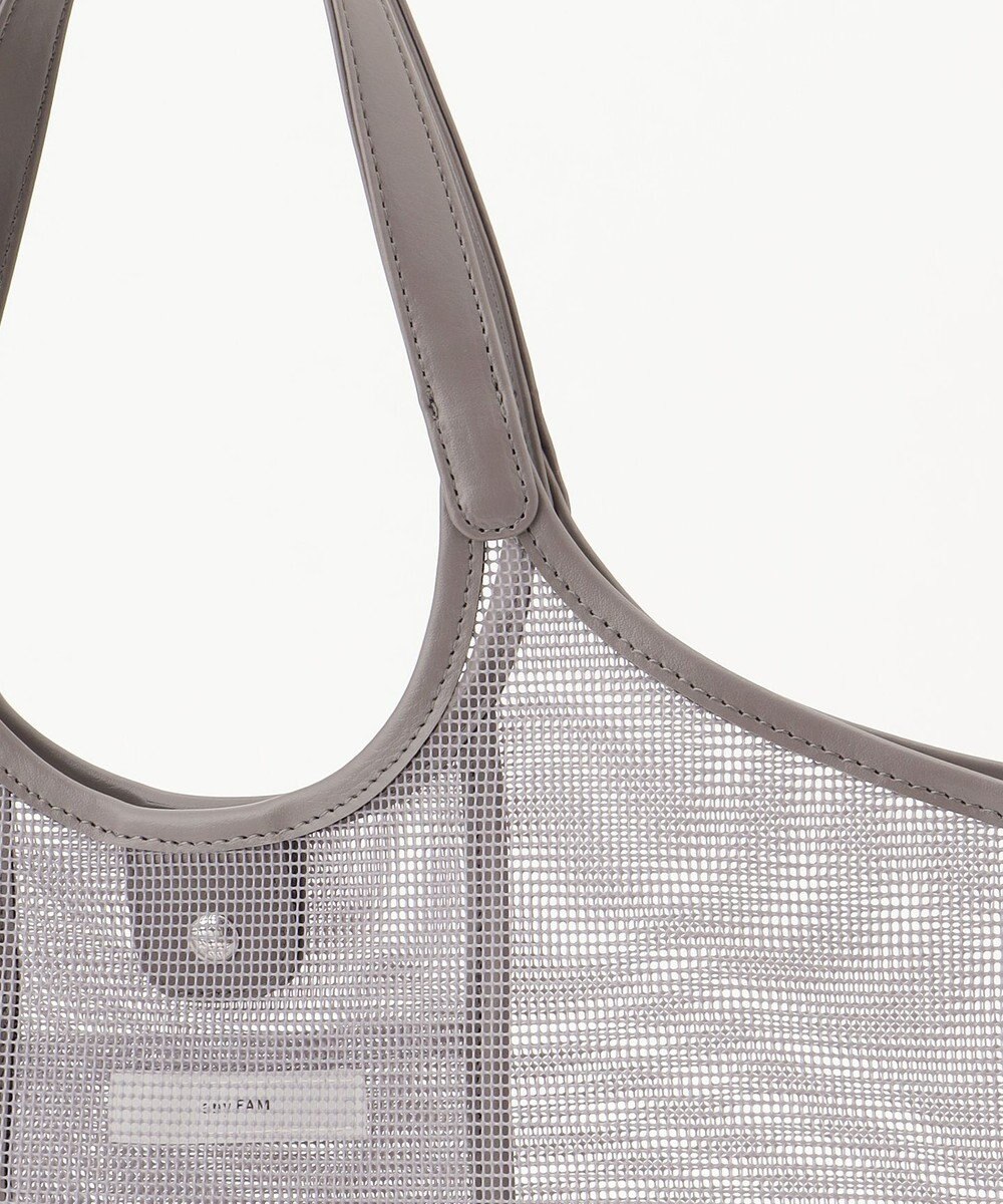 ANY ギンガムチェック巾着付メッシュトートバッグ 