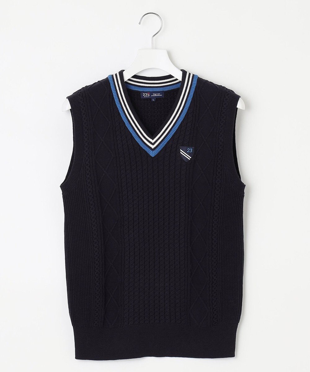 23区GOLF 【MEN】コットンブレンド ニットベスト 