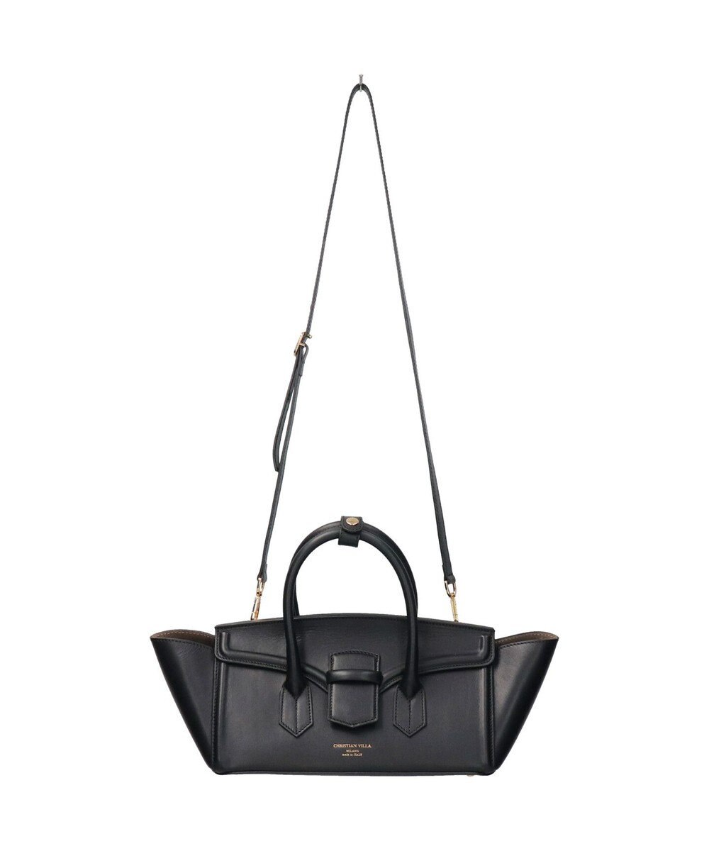 INTER-CHAUSSURES 【CHRISTIAN VILLA】レザーワイドハンドバッグ 