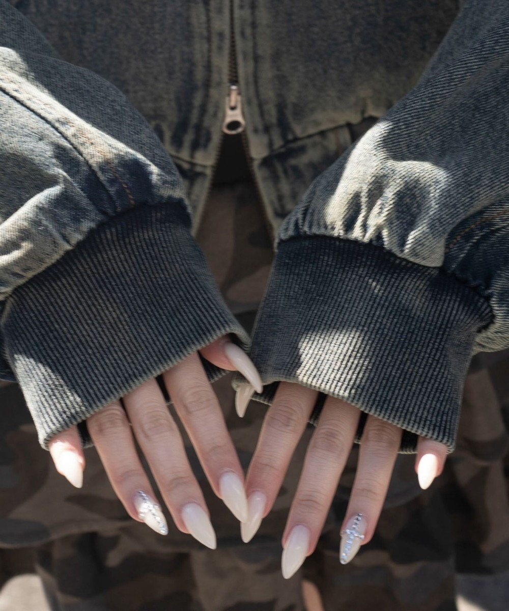 WEGO デニムショートフードブルゾン 