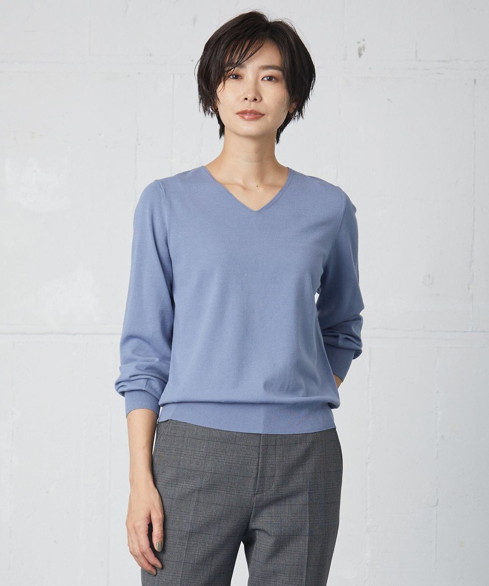 J.PRESS LADIES 【洗える】PRINCE Vネック ニット 