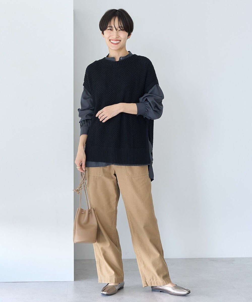 AMERICAN HOLIC ＳＥＴ　イージーケアギャザーシャツ＋ニットベスト 