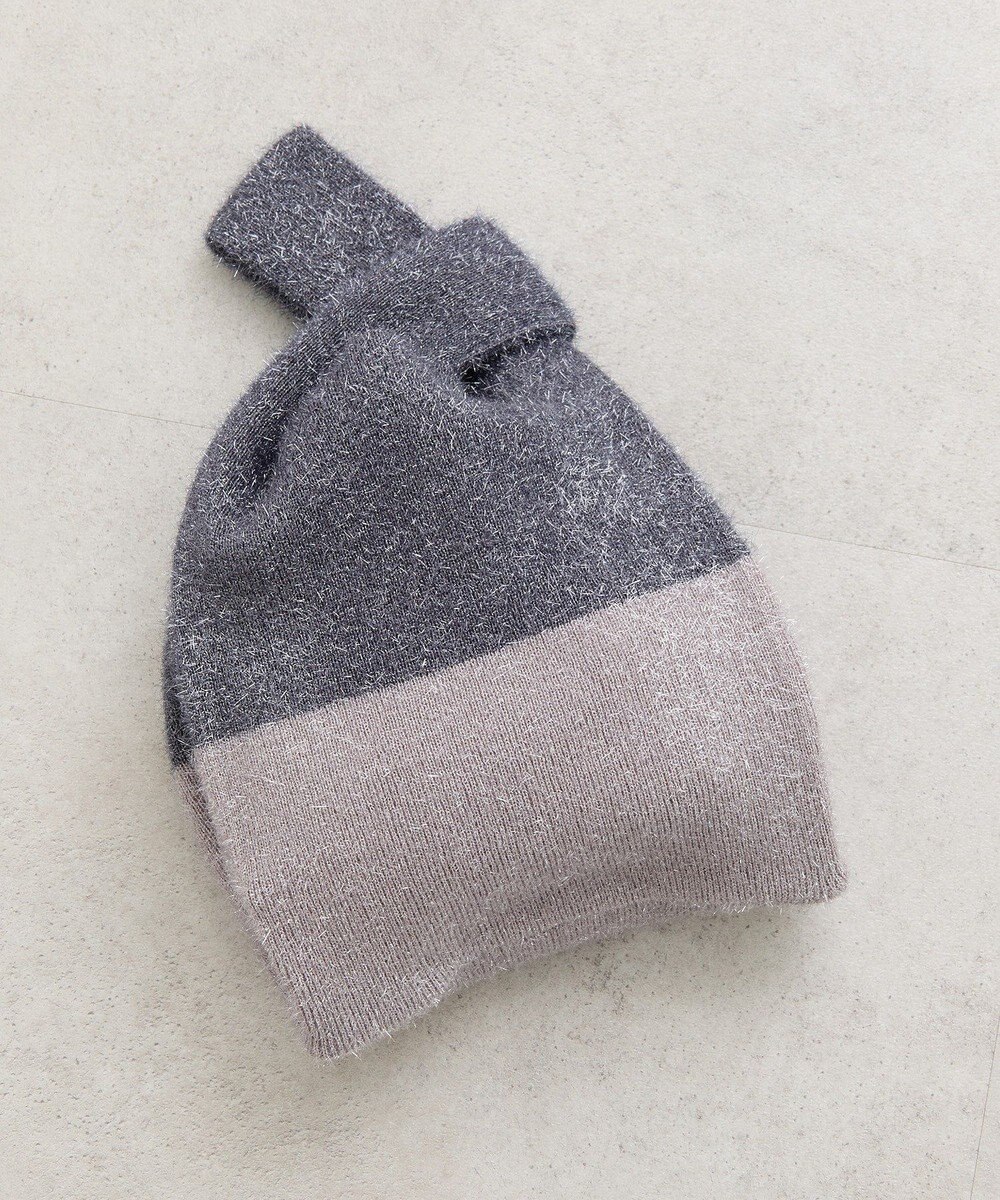 earth music&ecology バイカラーキラキラニットハンドバッグ 