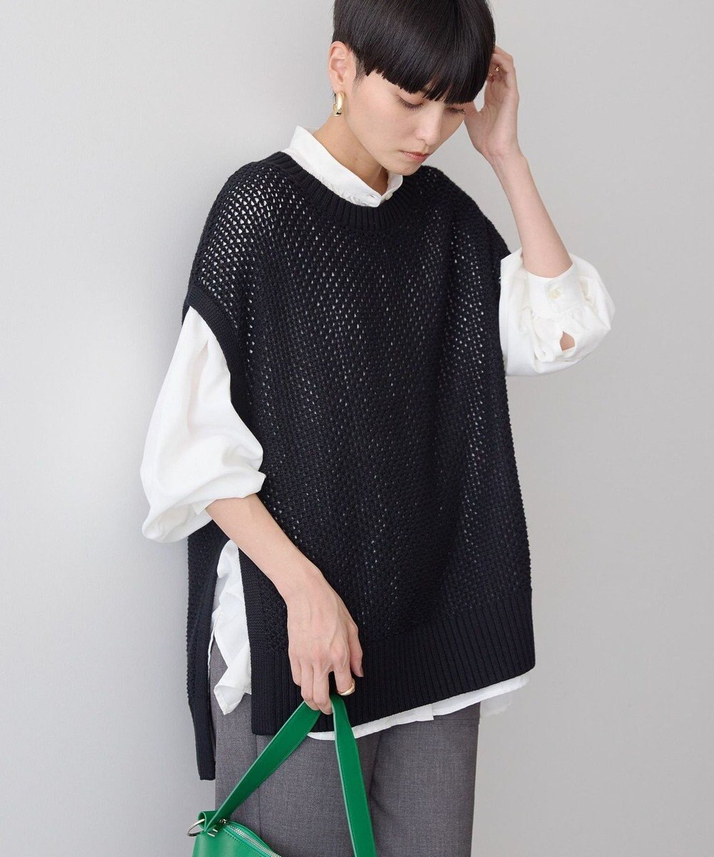 AMERICAN HOLIC ＳＥＴ　イージーケアギャザーシャツ＋ニットベスト 