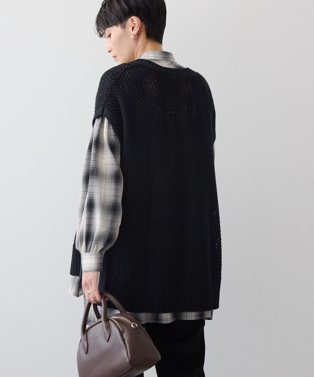 AMERICAN HOLIC ＳＥＴ　イージーケアギャザーシャツ＋ニットベスト 