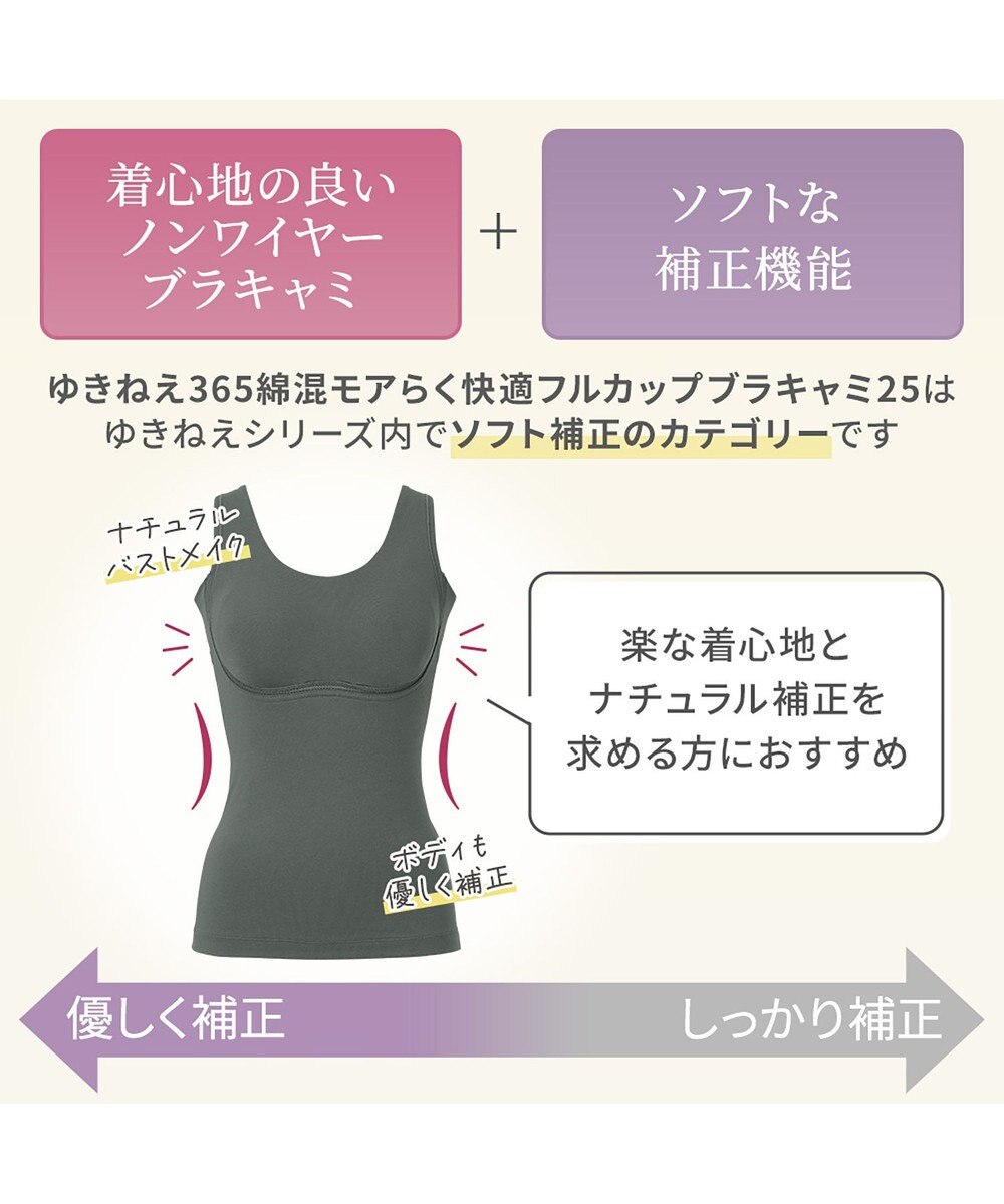 BRADELIS New York 【Yukine inc. 】ゆきねえ365綿混モアらく快適フルカップブラキャミ25 ノンワイヤー 補正下着 補整 カップ付き ブラトップ 