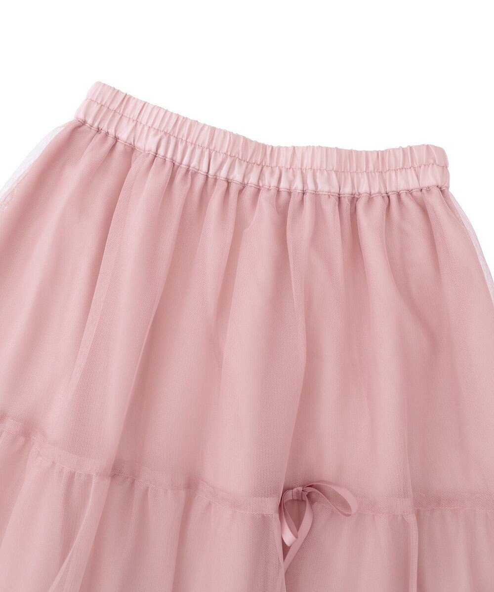 earth music&ecology リボンチュールティアードスカート 