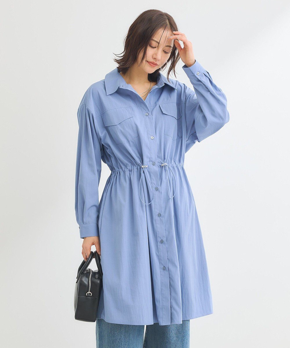 Green Parks ミディ丈ミリタリーシャツワンピース 