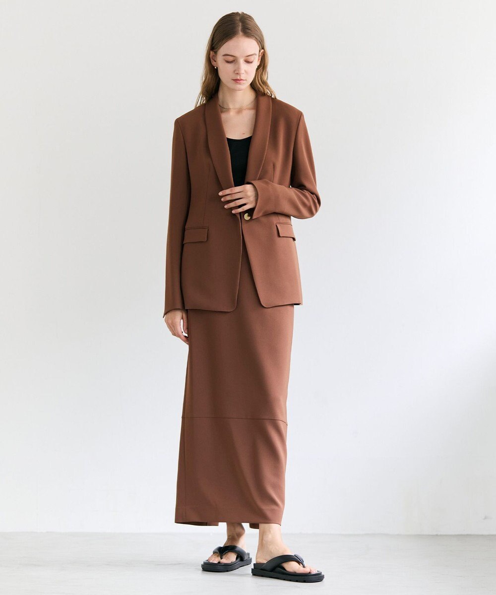 BEIGE， GYPSUM / シルキータッチ ショールカラージャケット 