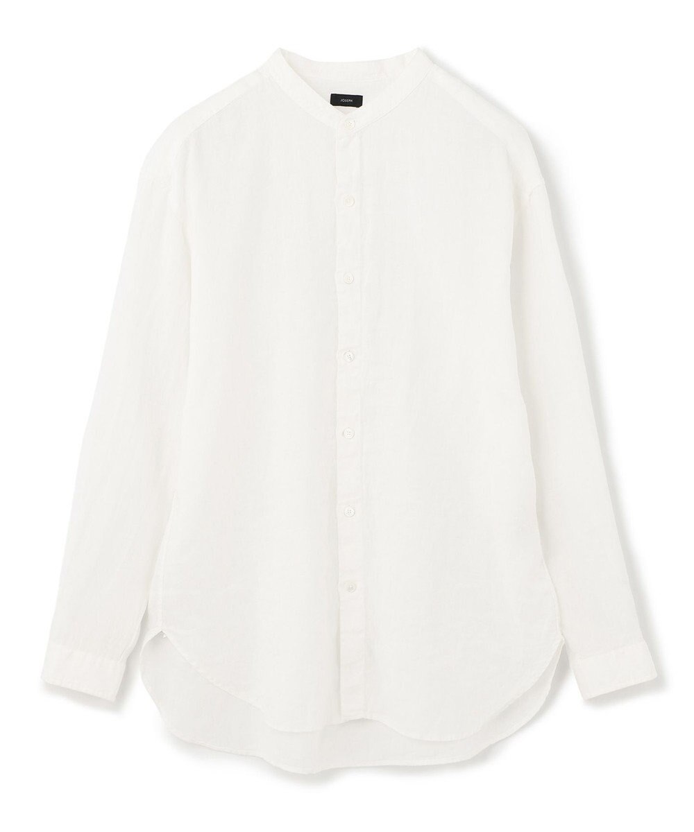 JOSEPH HOMME FRENCH LINEN OX BAND COLLAR SHIRT 