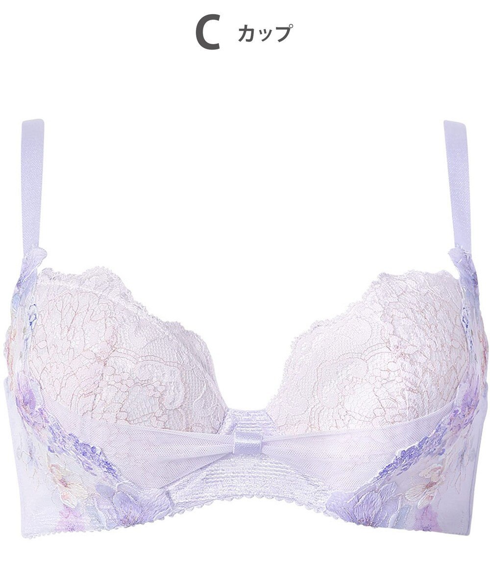 WACOAL ブラジャー 【リボンブラ 脇すっきり】 脇高設計 着やせシルエット 動いても谷間キープ Gカップまで対応 大きいサイズ レディース BXB443 /ワコール 