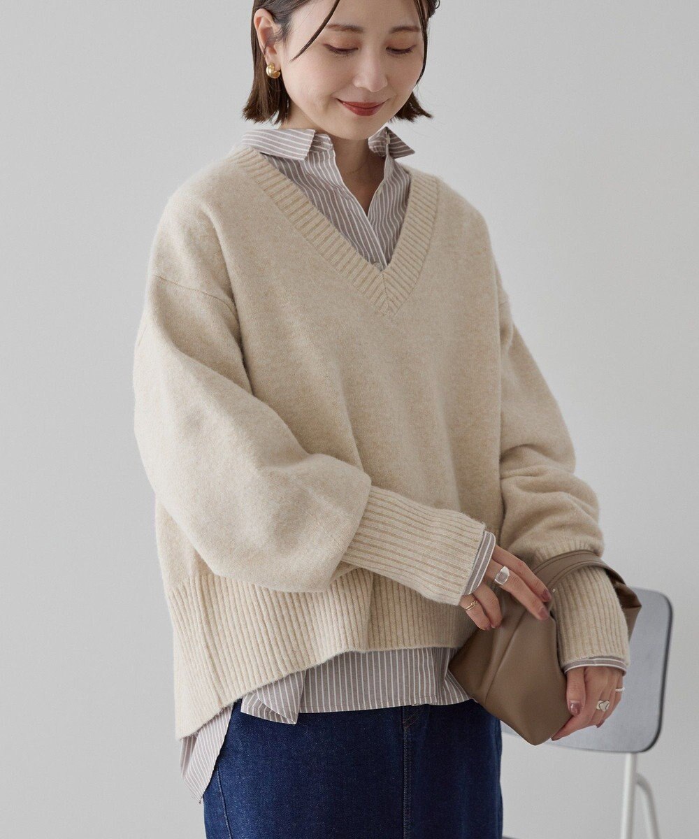 AMERICAN HOLIC ワイドリブVネックプルオーバー 