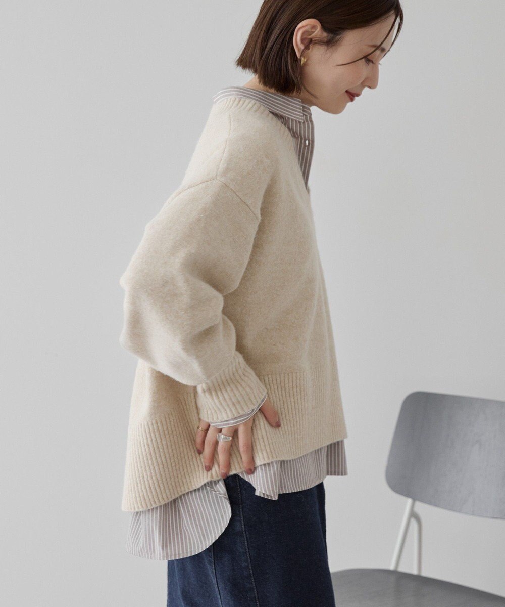 AMERICAN HOLIC ワイドリブVネックプルオーバー 