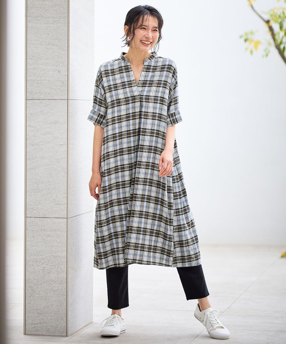 ANY L フレンチリネンシャツワンピース 