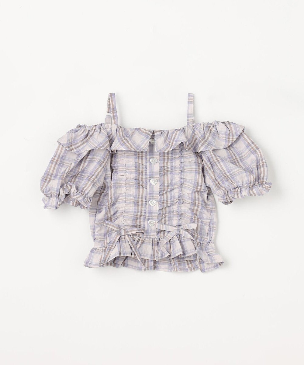 ANY KIDS 【洗濯機可能】2WAY チェックブラウス 