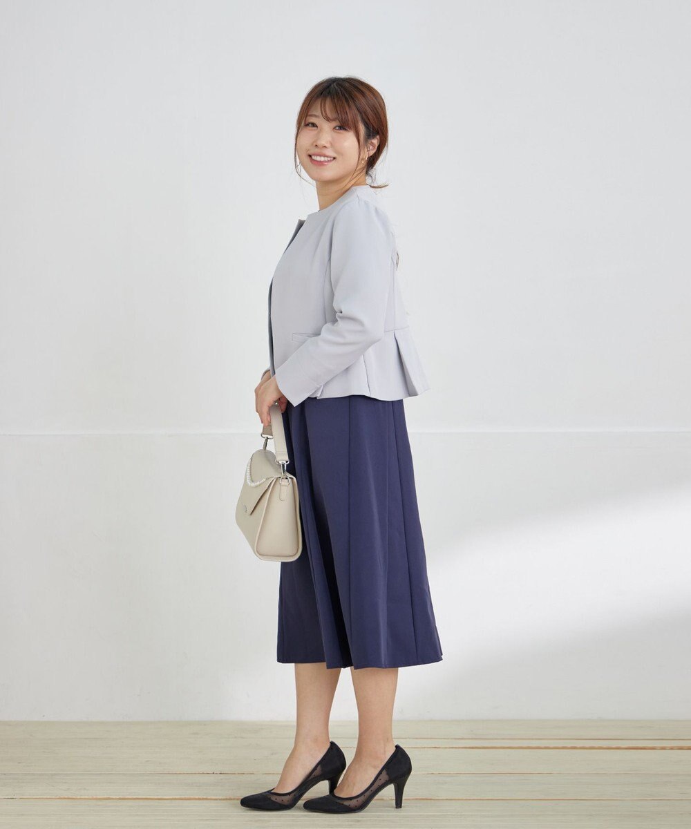 Tiaclasse L 【安田美沙子さん着用・洗える】フレアAラインリボンワンピース 